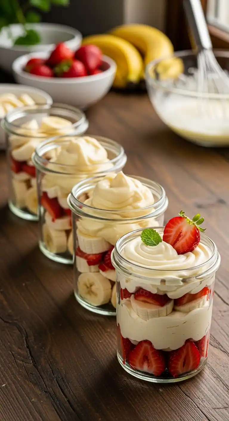 Strawberry Banana Cream Parfaits – Easy Dessert Cups 4 strawberry banana cream parfaits 3
