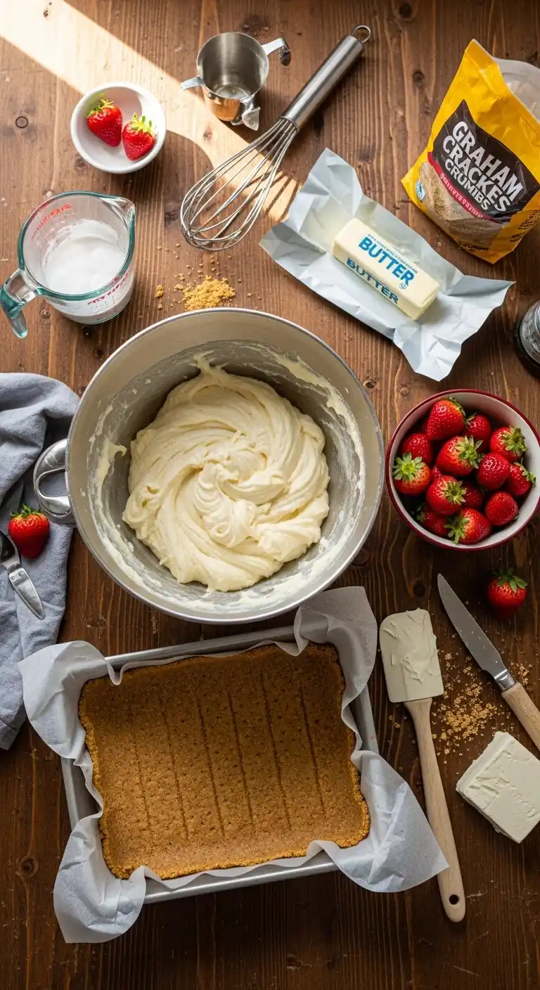 Easy Homemade Strawberry Cheesecake Bars Recipe 3 _strawberry cheesecake bars 2