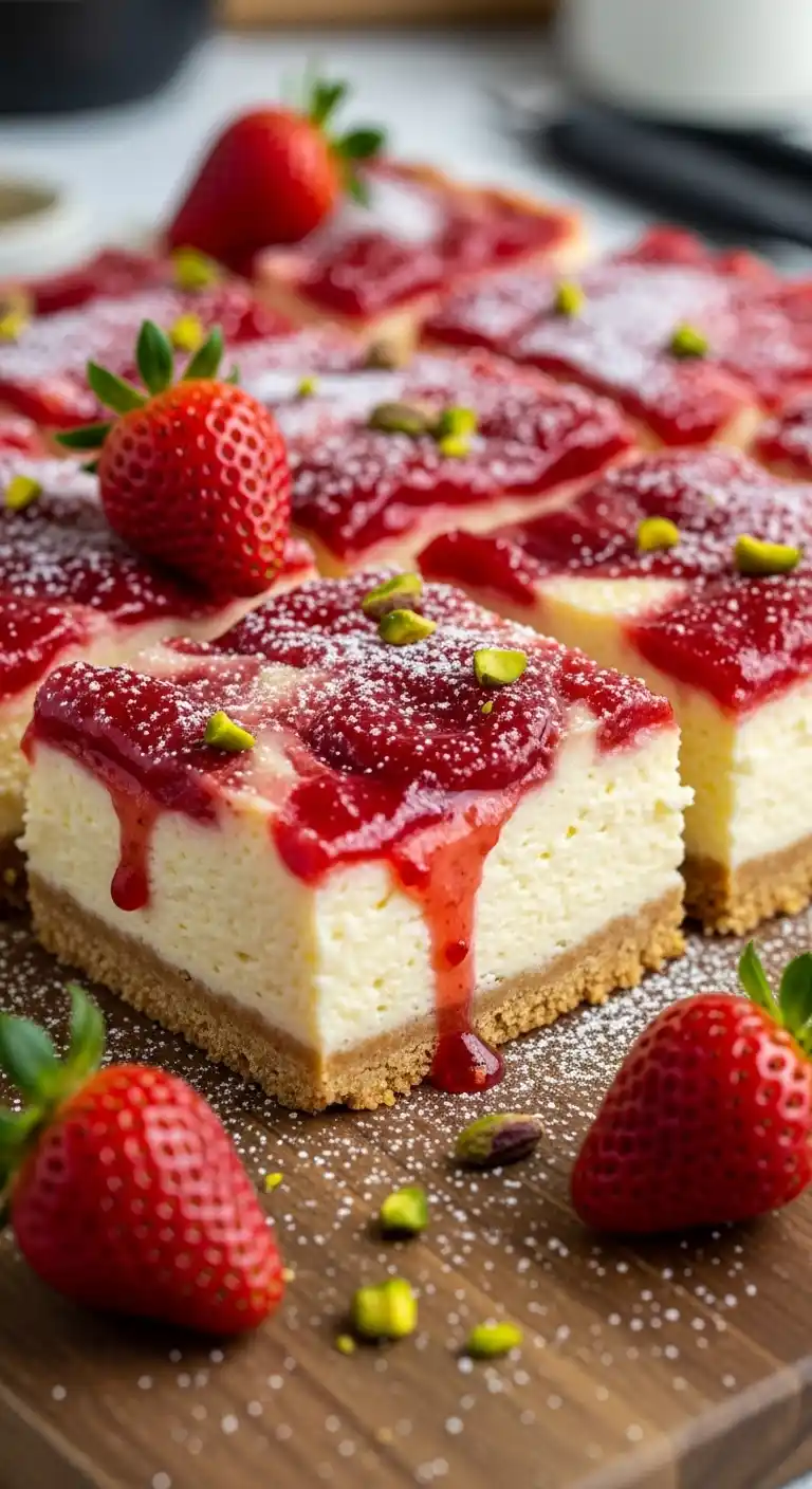 Easy Homemade Strawberry Cheesecake Bars Recipe 4 _strawberry cheesecake bars 3