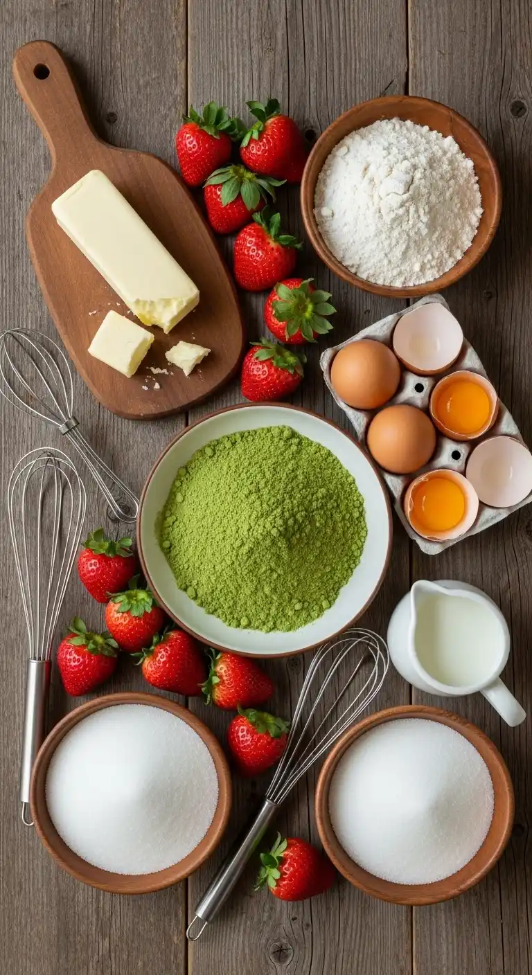 Strawberry Matcha Cake Recipe: Easy Chic Dessert 3 strawberry matcha cake2