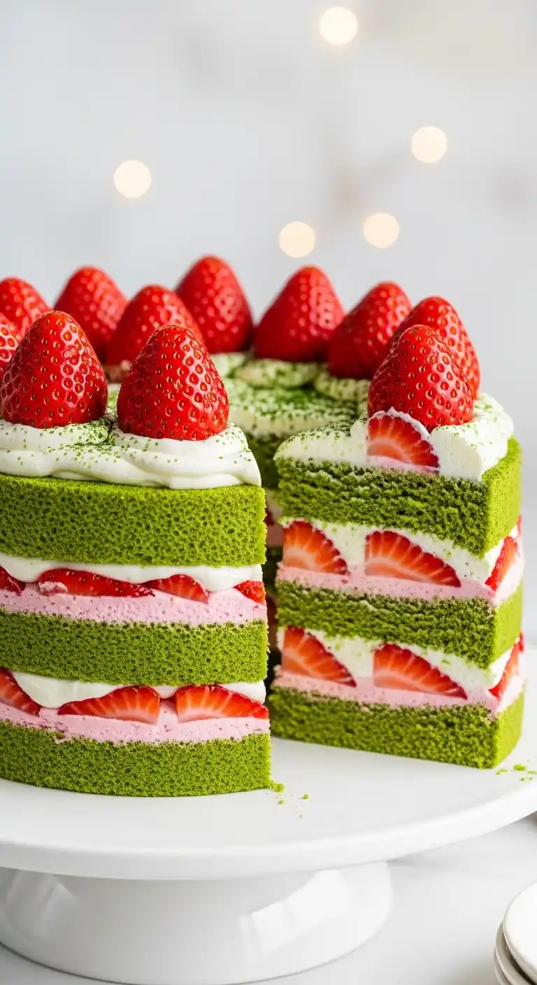 Strawberry Matcha Cake Recipe: Easy Chic Dessert 4 strawberry matcha cake3