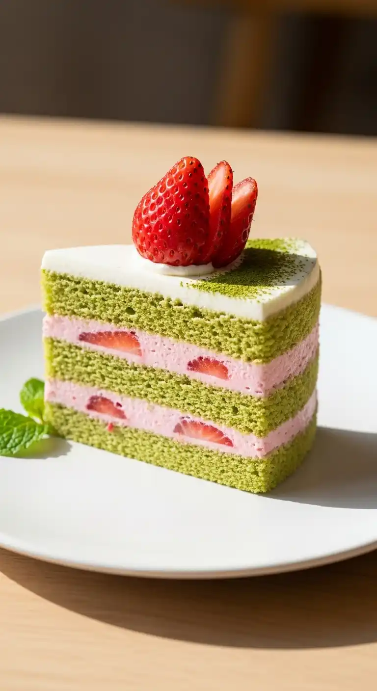 Strawberry Matcha Cake Recipe: Easy Chic Dessert 5 strawberry matcha cake4