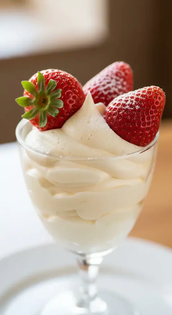 Creamy Delights: White Chocolate Mousse with Strawberries Bliss 5 white chocolate mousse 4