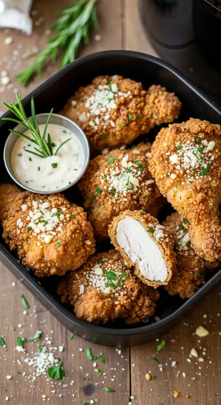 5 Best Air Fryer Chicken Recipes That Taste Straight From Your Favorite Bistro (But Way Easier) 2 _Crispy Garlic Parmesan Air Fryer Chicken