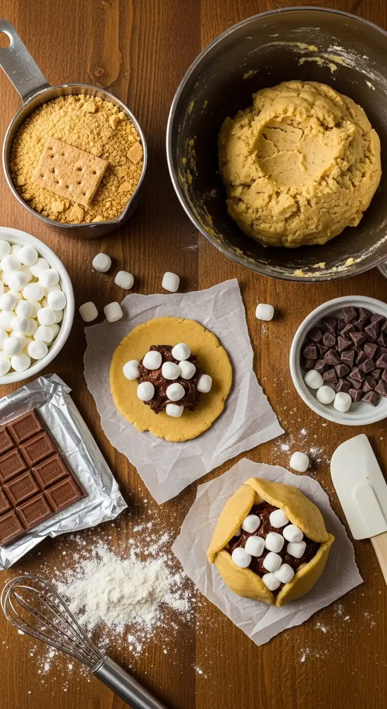 Melted Chocolate S’mores Stuffed Cookies Recipe 3 Melted Chocolate S’mores Stuffed Cookies4