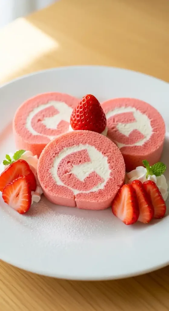 Strawberry Swiss Roll Cake: Easy Showstopper Dessert 4 Strawberry Swiss Roll Cake 3