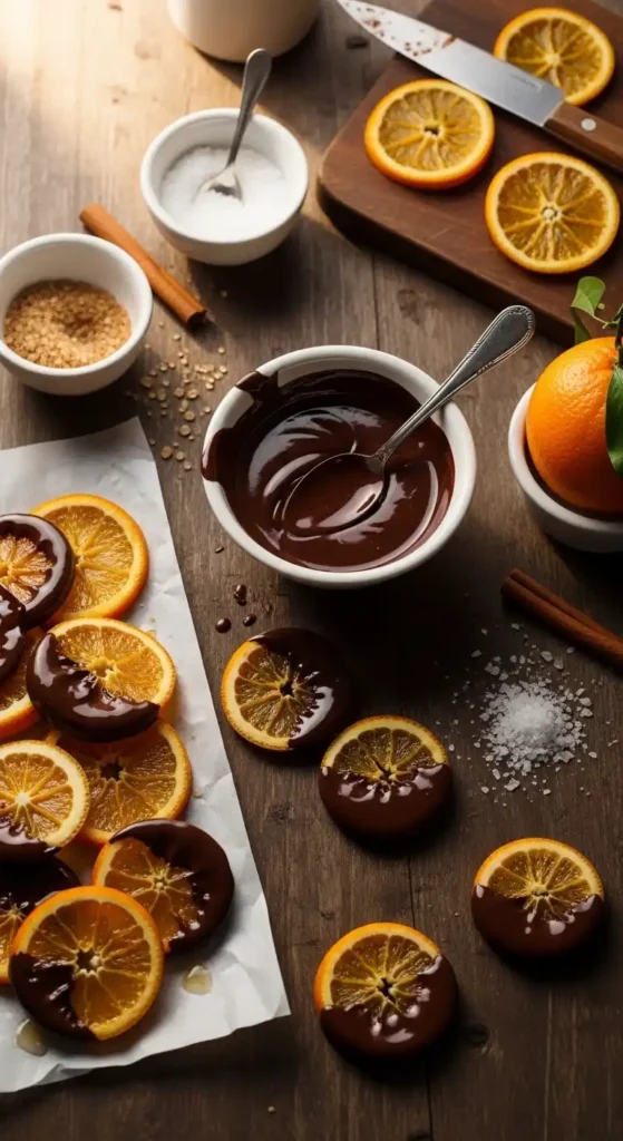 Chocolate Dipped Candied Orange Slices: Bite-Sized Bliss 3 chocolate dipped candied orange slices2