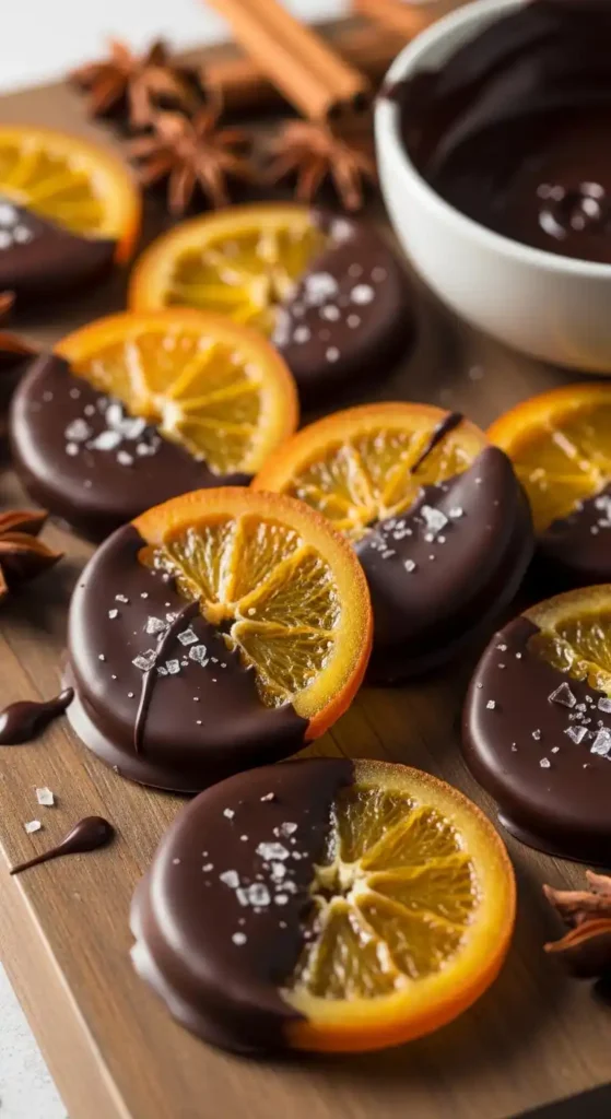 Chocolate Dipped Candied Orange Slices: Bite-Sized Bliss 5 chocolate dipped candied orange slices4