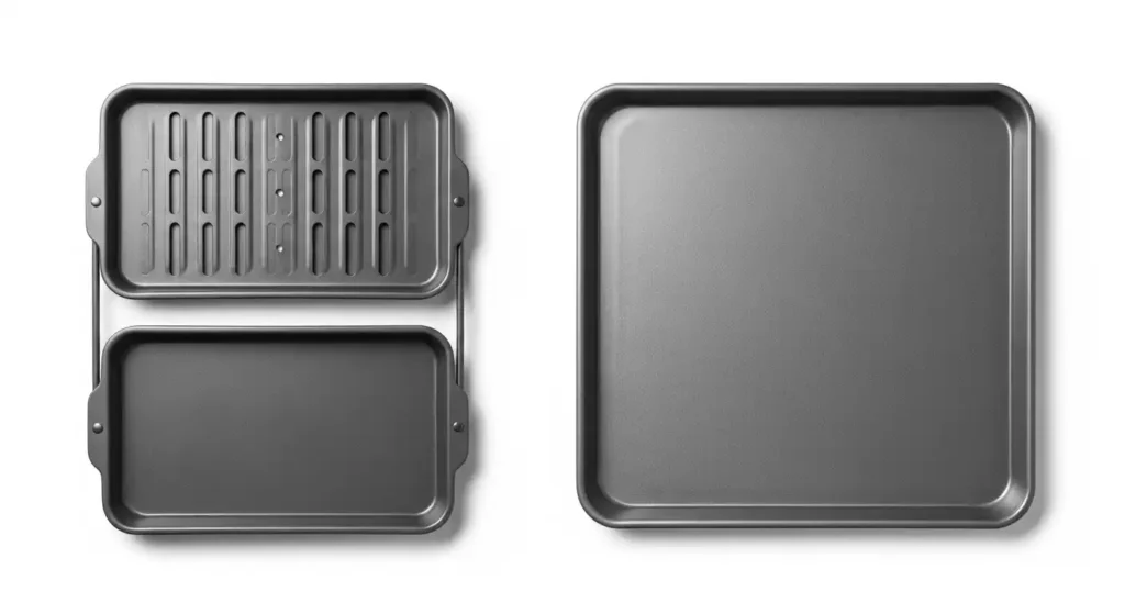 What Is a Broiler Pan? A Complete Guide for Perfect Oven Cooking 4 comparison of broiler pan and flat baking shee