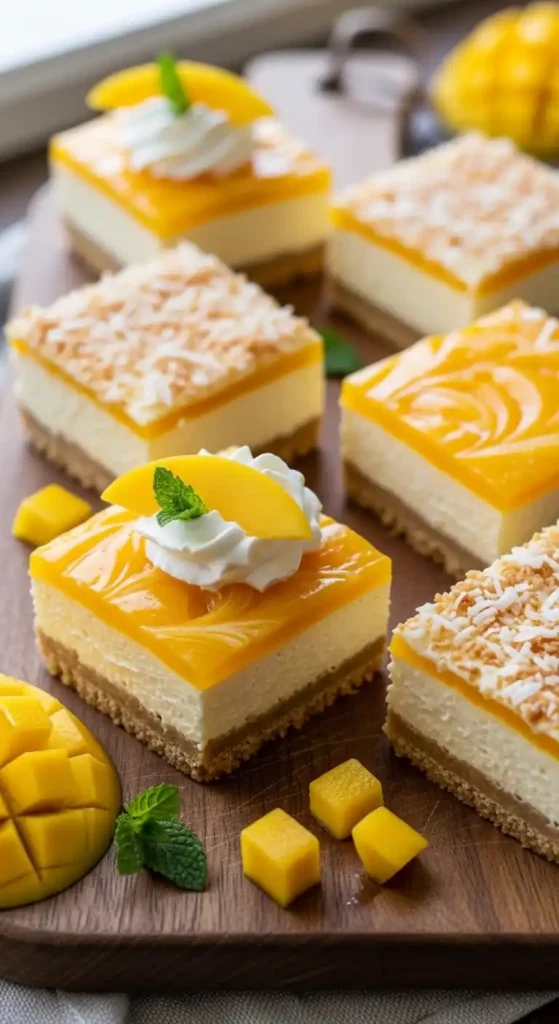 Mango Cheesecake Bars: a Tropical Bite of Bliss 5 mango cheesecake bars 3