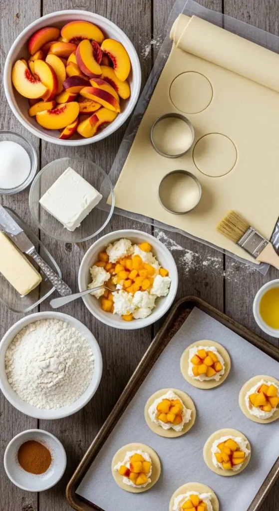 Peach Cream Cheese Puff Pastry Bites: Easy Wow 3 peach cream cheese puff pastry bites2