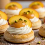 peach cream puff pastery bites 1