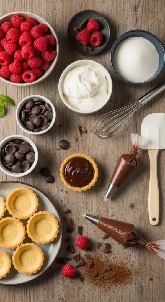 Raspberry Chocolate Ganache Tartlets: Wow in 6 Steps 3 raspberry chocolate ganache tartlets2