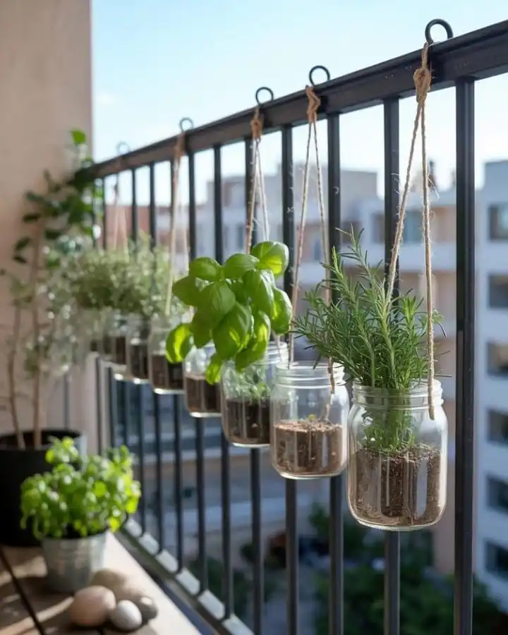Brighten Your Windowsill with 15 Unique Herb Planter Ideas 13 Balcony window herb planters