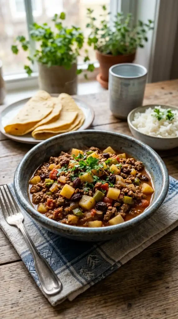 Beef Picadillo with Potatoes and Raisins: One-Pot Comfort 4 Beef_picadillo_with_potatoes_202605102149