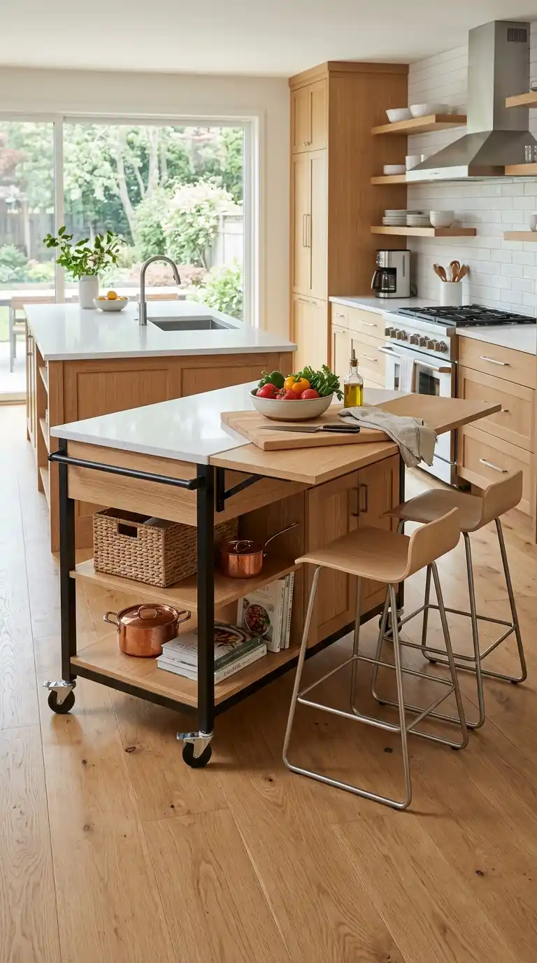11 Rental-Friendly Kitchen Hacks For Apartments 7 Rolling_Island_Extension_kitchen