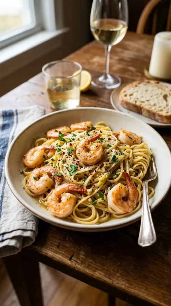 Shrimp Garlic Linguine Recipe for Weeknight Wow 4 shrimp garlic linguine1