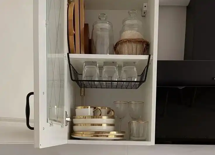 11 Rental-Friendly Kitchen Hacks For Apartments 5 under shelf basket