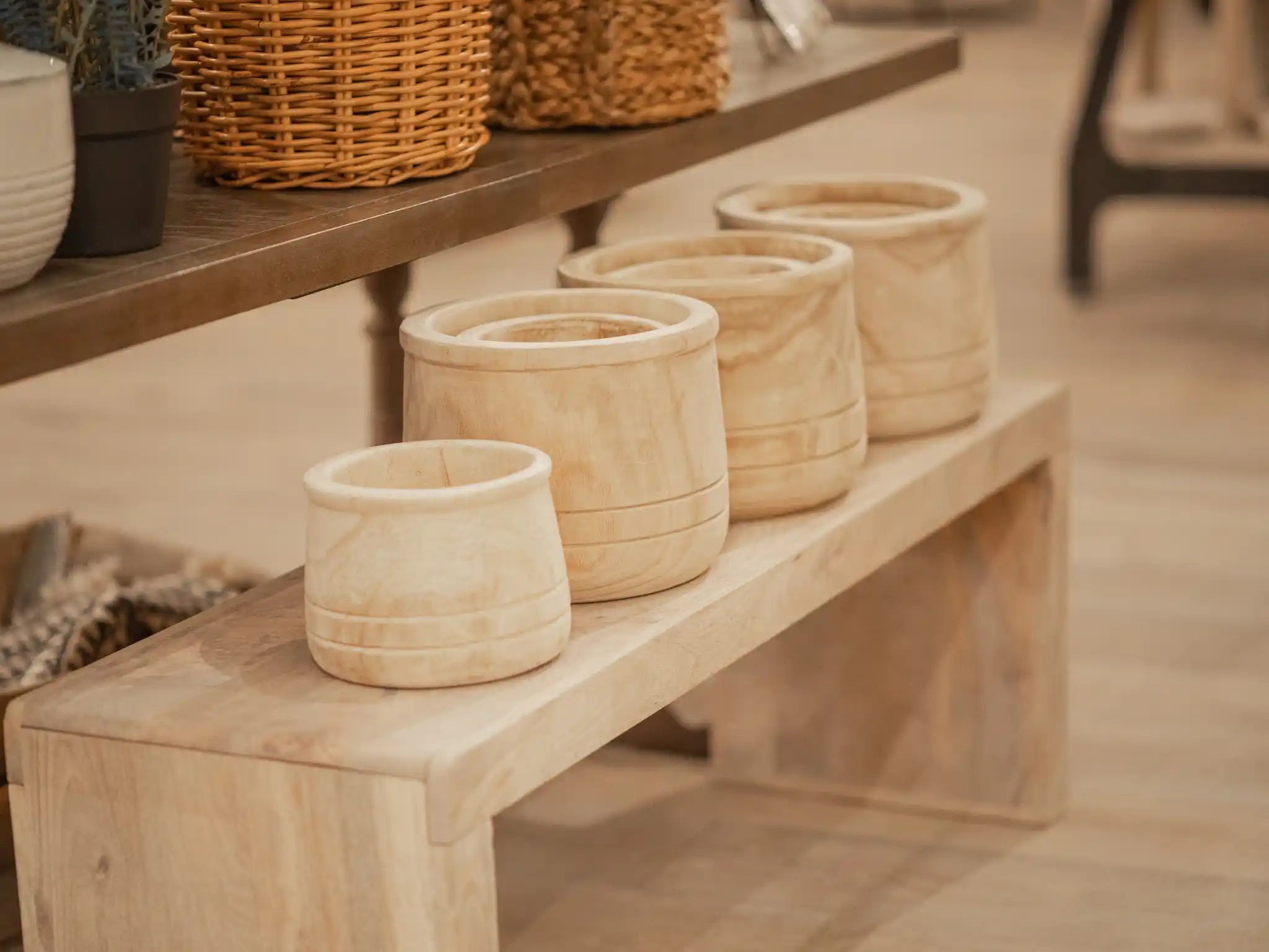 Brighten Your Windowsill with 15 Unique Herb Planter Ideas 3 wooden pots for plants
