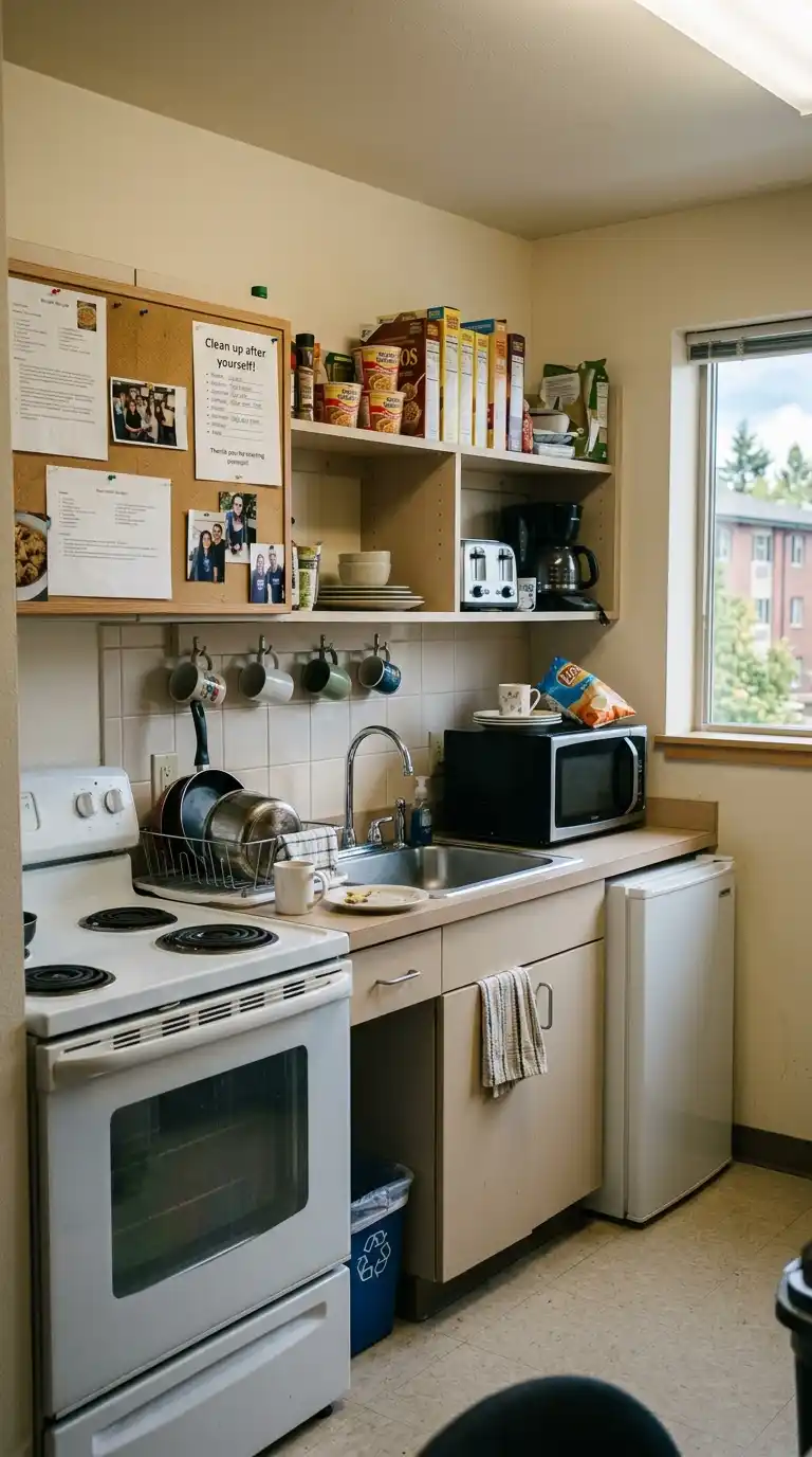 13 College Dorm Kitchen Organization Tips: Small Space Survival 14 Dorm_Kitchen_Setup