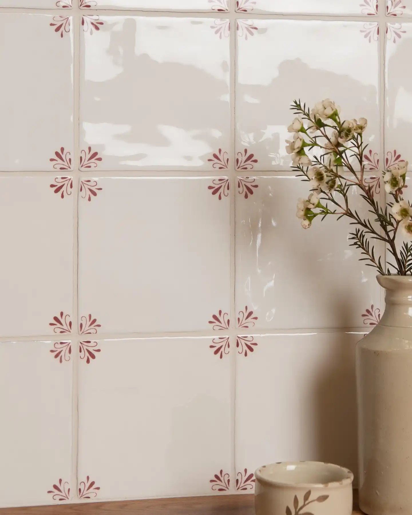 Grandmacore Kitchen Renovation on a Budget 6 Floral Kitchen Tiles