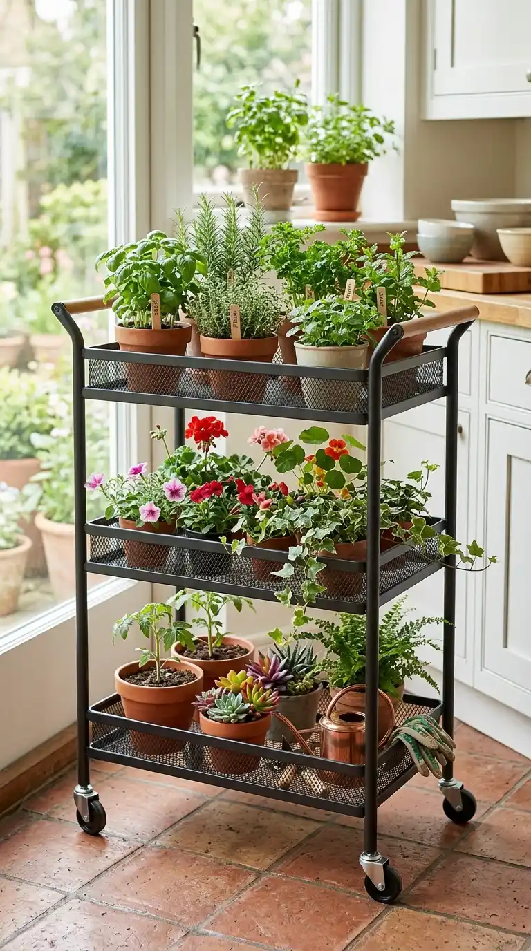 10 Modern Herb Garden Design Concepts for Your Home 6 Tiered_Rolling_Kitchen_Cart