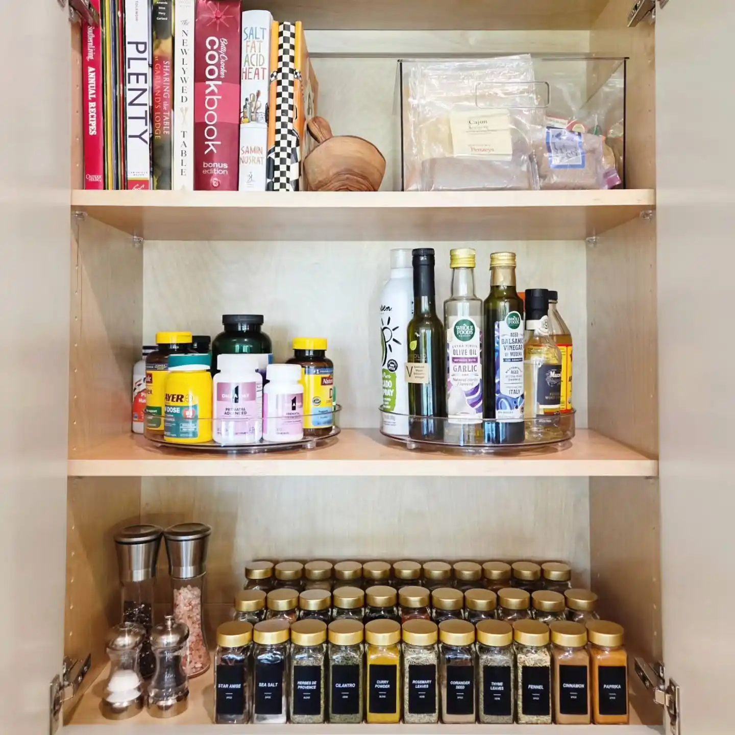 15 Pro Home Baker Kitchen Tips for a Clutter-Free Space 14 cabnet organization