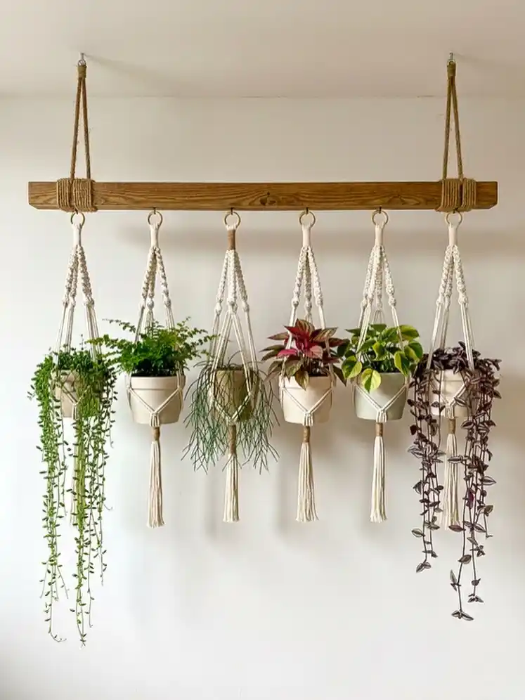 14 Indoor Herb Garden Ideas That Double as Decor 12 macrame herb planter