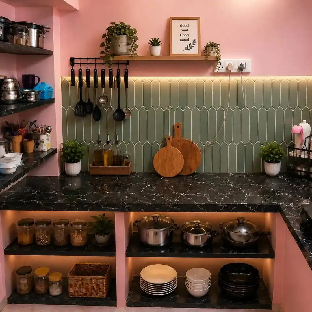 How To Make Rental Kitchen Feel Like Grandma's House 2 warm lighting
