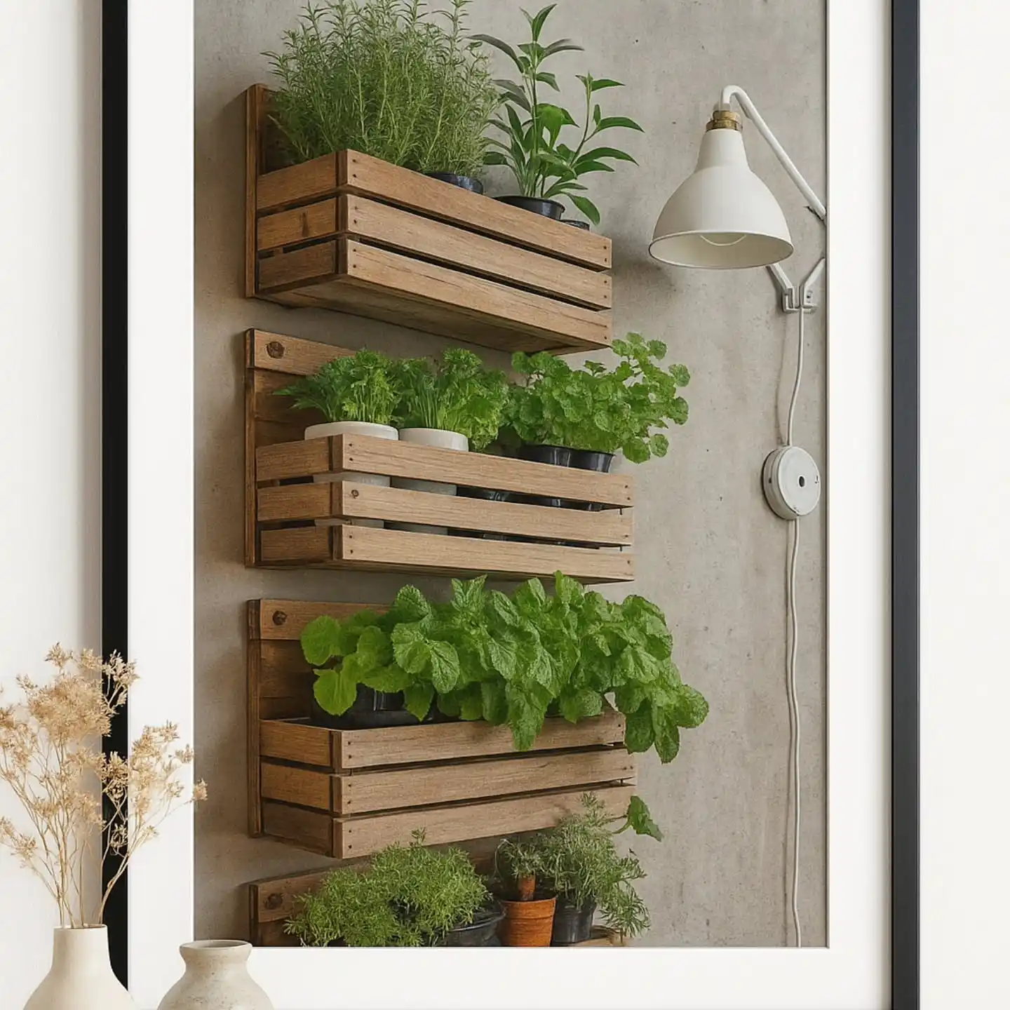 12 Simple Indoor Herb Garden DIY Kits and Hacks 11 wooden cart herb garden